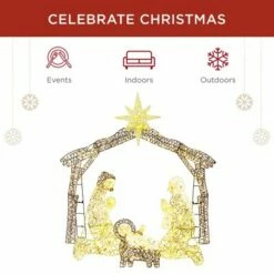 Best deal ✨ Best Choice Products 6ft Lighted Outdoor Nativity Scene, Yard Decoration w/ 190 LED Lights, Stakes, Zip Ties 🤩 -Outdoor Lighting Store unnamed file 1028