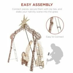 Best deal ✨ Best Choice Products 6ft Lighted Outdoor Nativity Scene, Yard Decoration w/ 190 LED Lights, Stakes, Zip Ties 🤩 -Outdoor Lighting Store unnamed file 1030