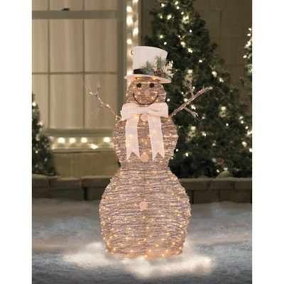 Flash Sale 👏 Northlight 48" LED Lighted Rattan Snowman Outdoor 🎅 Christmas Decoration 🌟 5 Flash Sale 👏 Northlight 48" LED Lighted Rattan Snowman Outdoor 🎅 Christmas Decoration 🌟 - Image 3