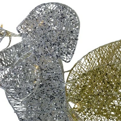 Wholesale ๐คฉ Northlight 46" Silver and Gold Lighted 3-D Glittered Angel โ Christmas Outdoor Decoration - Clear Lights โ 4 Wholesale ๐คฉ Northlight 46" Silver and Gold Lighted 3-D Glittered Angel โ Christmas Outdoor Decoration - Clear Lights โ - Image 2