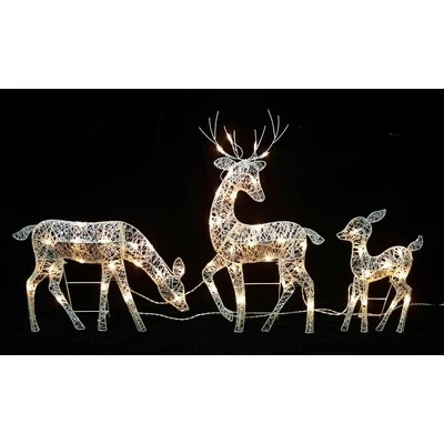 Best Sale ⌛ Northlight Set of 3 White Glittered Doe, Fawn and Reindeer Lighted ❄ Christmas Outdoor Decoration ✨ 3 Best Sale ⌛ Northlight Set of 3 White Glittered Doe, Fawn and Reindeer Lighted ❄ Christmas Outdoor Decoration ✨