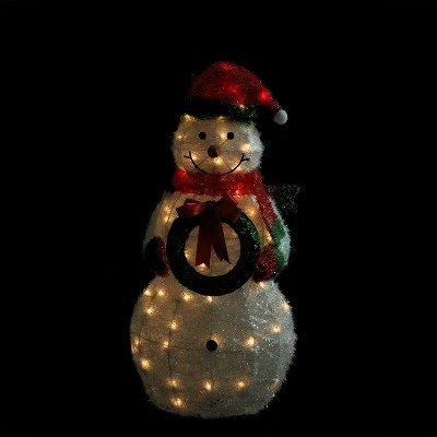 Wholesale 😀 Northlight 38" White and Red Lighted Tinsel Snowman with Wreath 🎄 Christmas Outdoor Decoration 🎁 3 Wholesale 😀 Northlight 38" White and Red Lighted Tinsel Snowman with Wreath 🎄 Christmas Outdoor Decoration 🎁