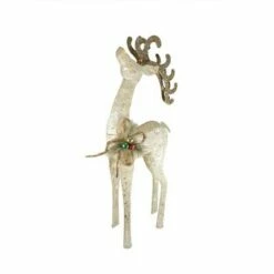 Hot Sale ⭐ Northlight 46" Pre-Lit Brown and Ivory Reindeer Outdoor 🎅 Christmas Decor 👏