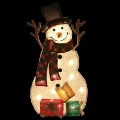 Outlet ๐ฅฐ Northlight 31" Pre-Lit White and Black Snowman with Gifts Outdoor ๐ Christmas Decor ๐ฅฐ