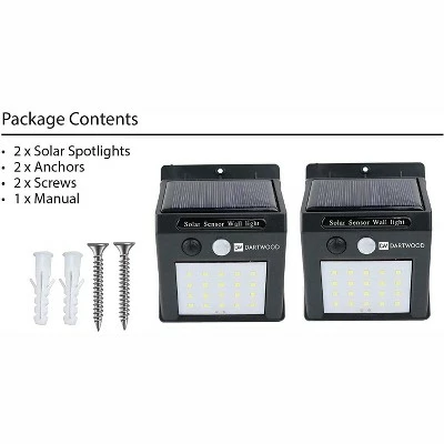Outlet ✨ Dartwood Outdoor Solar Lights with Motion Sensor, 20 LED, 150 Lumens Bright Weatherproof Wall Spotlight for Gardens Porches Walkways Patios (2 Pack) 🔔 8 Outlet ✨ Dartwood Outdoor Solar Lights with Motion Sensor, 20 LED, 150 Lumens Bright Weatherproof Wall Spotlight for Gardens Porches Walkways Patios (2 Pack) 🔔 - Image 6
