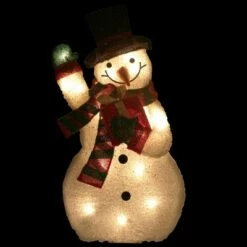 Buy 🌟 Northlight 32" White and Red Waving Snowman Outdoor 🎅 Christmas Yard Decor 🎁