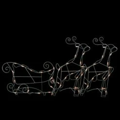 Flash Sale 🎉 Northlight 3-Piece Lighted Reindeer and Sleigh Outdoor ❄ Christmas Decoration Set 😍