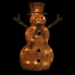 Cheap 💯 Northlight 24" Brown and White Lighted Snowflake Standing Snowman ❄ Christmas Outdoor Decor 🎉