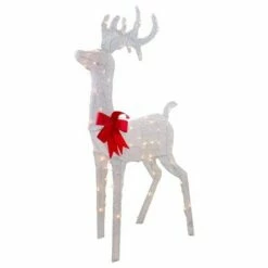 Discount 🧨 Northlight 52" Lighted White Mesh Standing Buck Outdoor 🎅 Christmas Decoration - Clear Lights 😀 -Outdoor Lighting Store unnamed file 1156
