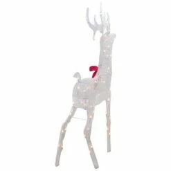 Discount 🧨 Northlight 52" Lighted White Mesh Standing Buck Outdoor 🎅 Christmas Decoration - Clear Lights 😀 -Outdoor Lighting Store unnamed file 1157