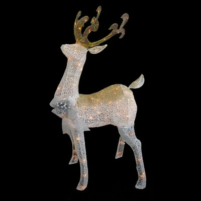 Cheapest 🥰 Northlight 48" White and Gold Lighted Standing Buck Outdoor 🎄 Christmas Decor 😍 3 Cheapest 🥰 Northlight 48" White and Gold Lighted Standing Buck Outdoor 🎄 Christmas Decor 😍 - Image 2