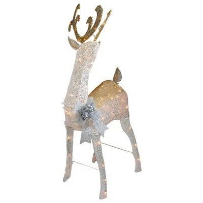 Cheapest 🥰 Northlight 48" White and Gold Lighted Standing Buck Outdoor 🎄 Christmas Decor 😍 4 Cheapest 🥰 Northlight 48" White and Gold Lighted Standing Buck Outdoor 🎄 Christmas Decor 😍 - Image 3