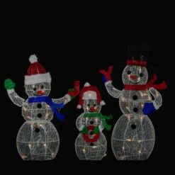 Cheapest 🤩 Northlight Set 3 Lighted Glittering Mesh Snowmen JOY Outdoor ❄ Christmas Decoration ⭐