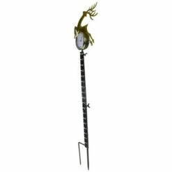 Best deal 🔥 Northlight 32" Black and Gold Reindeer Snow Measurer and Thermometer Garden Stake 🛒