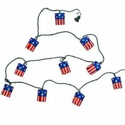 New ✔️ PAWTRIOTIC Patriotic 30.0" American Flag Tube Light Set Stars Stripes 🎄 Christmas - Novelty Sculpture Lights 🤩