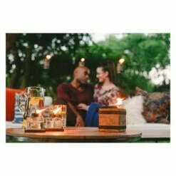 Best Sale 🎁 4" 3pk Mixed Material Votive Table Torch Brown/Clear - TIKI 👍