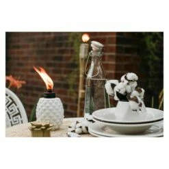 Cheap 🎁 6.5" 3pk Pineapple Paradise Glass Table Torch White/Gold - TIKI 🛒 -Outdoor Lighting Store unnamed file 1262