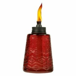 Cheapest 🔔 6" 3pk Molded Glass Table Torch Red/White/Blue - TIKI 🥰