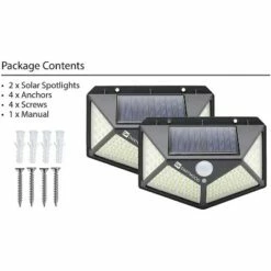Cheapest ⭐ Dartwood Outdoor Solar Lights with Motion Sensor - 100 LED 450 Lumens Bright Weatherproof Wall Spotlight for Gardens Porches Walkways Patio (4-8 Pack) 🔔 -Outdoor Lighting Store unnamed file 131