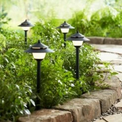 Brand new ❤️ John Timberland Pagoda Style LED Landscape Light Set of 4 with Transformer 🤩 -Outdoor Lighting Store unnamed file 1389
