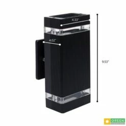 Flash Sale 🔥 GreenLighting 800 Lumen Hard Wired AC 110-130V Rectangle Up/Down Outdoor Wall Light -Black Sconce, 1Pack 👏 -Outdoor Lighting Store unnamed file 2097