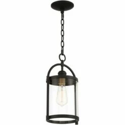 New 🌟 John Timberland Modern Outdoor Hanging Light Fixture Black Warm Brass Metal 15" Clear Glass for Exterior House Porch Patio Outside 🎁 -Outdoor Lighting Store unnamed file 2142