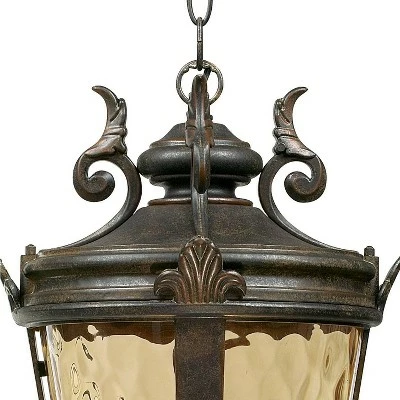 Best Sale โญ John Timberland Mediterranean Outdoor Ceiling Light Hanging Bronze Scroll 23 3/4" Champagne ๐จ Hammered Glass Damp Rated for Patio ๐งจ 4 Best Sale โญ John Timberland Mediterranean Outdoor Ceiling Light Hanging Bronze Scroll 23 3/4" Champagne ๐จ Hammered Glass Damp Rated for Patio ๐งจ - Image 2