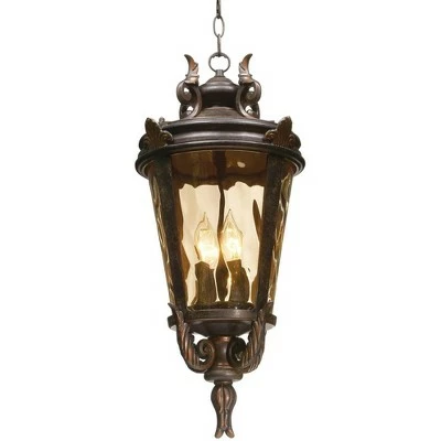 Best Sale โญ John Timberland Mediterranean Outdoor Ceiling Light Hanging Bronze Scroll 23 3/4" Champagne ๐จ Hammered Glass Damp Rated for Patio ๐งจ 7 Best Sale โญ John Timberland Mediterranean Outdoor Ceiling Light Hanging Bronze Scroll 23 3/4" Champagne ๐จ Hammered Glass Damp Rated for Patio ๐งจ - Image 5
