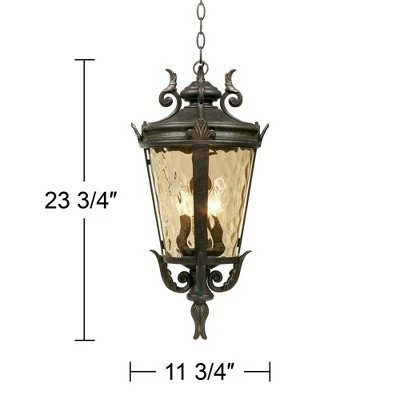 Best Sale โญ John Timberland Mediterranean Outdoor Ceiling Light Hanging Bronze Scroll 23 3/4" Champagne ๐จ Hammered Glass Damp Rated for Patio ๐งจ 8 Best Sale โญ John Timberland Mediterranean Outdoor Ceiling Light Hanging Bronze Scroll 23 3/4" Champagne ๐จ Hammered Glass Damp Rated for Patio ๐งจ - Image 6