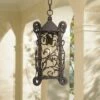 Hot Sale 🥰 John Timberland Traditional Outdoor Light Hanging Dark Walnut Iron Scroll 15" Champagne Water Glass Damp Rated for Exterior Porch 🥰 -Outdoor Lighting Store unnamed file 2195