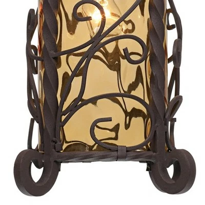 Hot Sale 🥰 John Timberland Traditional Outdoor Light Hanging Dark Walnut Iron Scroll 15" Champagne Water Glass Damp Rated for Exterior Porch 🥰 5 Hot Sale 🥰 John Timberland Traditional Outdoor Light Hanging Dark Walnut Iron Scroll 15" Champagne Water Glass Damp Rated for Exterior Porch 🥰 - Image 3