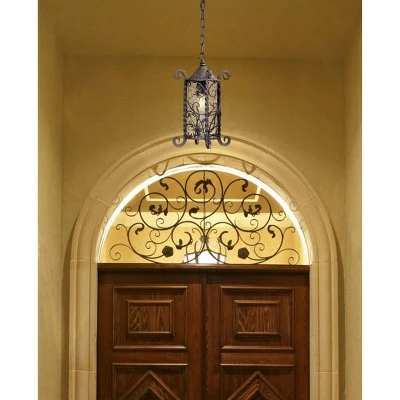 Hot Sale 🥰 John Timberland Traditional Outdoor Light Hanging Dark Walnut Iron Scroll 15" Champagne Water Glass Damp Rated for Exterior Porch 🥰 10 Hot Sale 🥰 John Timberland Traditional Outdoor Light Hanging Dark Walnut Iron Scroll 15" Champagne Water Glass Damp Rated for Exterior Porch 🥰 - Image 8