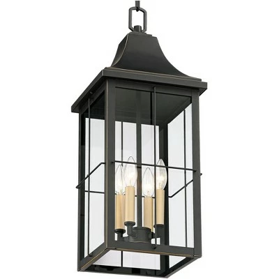 Hot Sale ๐ John Timberland Traditional Outdoor Hanging Light Fixture Black Warm Gold 24 3/4" Clear Glass Panels Exterior House Porch Patio โค๏ธ 3 Hot Sale ๐ John Timberland Traditional Outdoor Hanging Light Fixture Black Warm Gold 24 3/4" Clear Glass Panels Exterior House Porch Patio โค๏ธ - Image 2