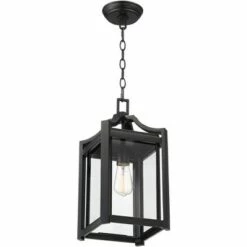 Budget 🤩 Franklin Iron Works Rustic Farmhouse Outdoor Ceiling Light Hanging Black 17" Clear Beveled Glass Exterior House Porch Patio Deck 👍 -Outdoor Lighting Store unnamed file 2219