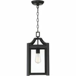Budget 🤩 Franklin Iron Works Rustic Farmhouse Outdoor Ceiling Light Hanging Black 17" Clear Beveled Glass Exterior House Porch Patio Deck 👍 -Outdoor Lighting Store unnamed file 2220