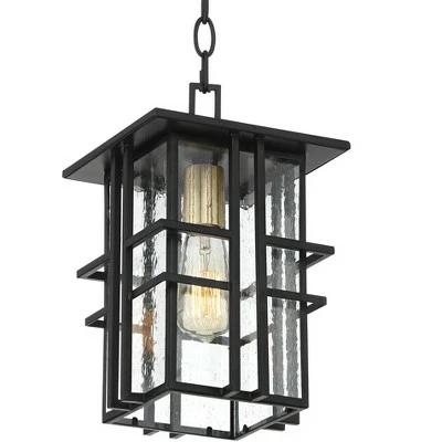 Buy ๐ฏ Possini Euro Design Modern Outdoor Ceiling Light Hanging Black Geometric Frame 12 1/2" Seedy Glass for Exterior House Porch Patio โจ 4 Buy ๐ฏ Possini Euro Design Modern Outdoor Ceiling Light Hanging Black Geometric Frame 12 1/2" Seedy Glass for Exterior House Porch Patio โจ - Image 3