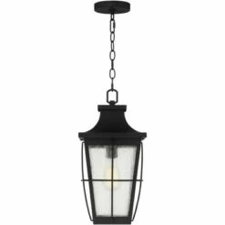 Discount ⭐ John Timberland Modern Outdoor Hanging Light Fixture Rich Black 18" Clear Seeded Glass for Exterior House Porch Patio Outside Deck ⭐ -Outdoor Lighting Store unnamed file 2274