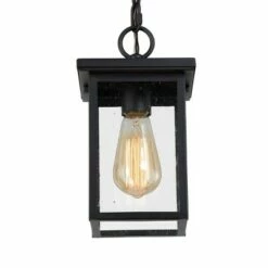 Best Pirce 😉 Square Glass/Metal Outdoor Pendant Lamp Black - LNC 😍 -Outdoor Lighting Store unnamed file 2284