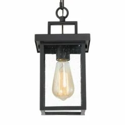 Best Pirce 😉 Square Glass/Metal Outdoor Pendant Lamp Black - LNC 😍 -Outdoor Lighting Store unnamed file 2285