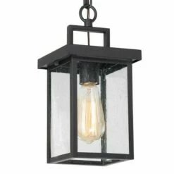 Best Pirce 😉 Square Glass/Metal Outdoor Pendant Lamp Black - LNC 😍 -Outdoor Lighting Store unnamed file 2287