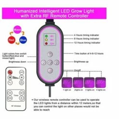 Flash Sale ✔️ MPM 10 Dimmable Levels 4 Head Timing Grow Light with 3 Modes Timing Function, Adjustable Gooseneck, Red/Blue Spectrum, With Remote Control, For Indoor 🧨 -Outdoor Lighting Store unnamed file 2290