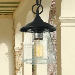 Wholesale π― 9.5" Metal/Glass Outdoor Pendant Light Black - LNC β€οΈ
