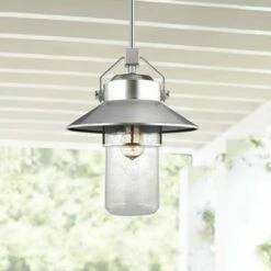 Outlet 🔥 Feiss Boynton 15 1/2"H Brushed Steel Outdoor Hanging Light ❤️