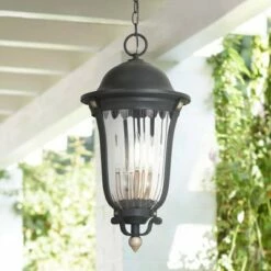 Best Pirce 🌟 Minka Lavery Peale Street 24 3/4"H Sand Coal and Vermeil Gold Outdoor Hanging Light 🎉