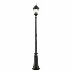 Best deal ๐ 1 Light Classic Outdoor Lamp Post with Beveled Glass Shade Black - Aurora Lighting โค๏ธ