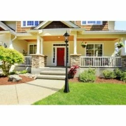 Best deal 🛒 1 Light Classic Outdoor Lamp Post with Beveled Glass Shade Black - Aurora Lighting ❤️ -Outdoor Lighting Store unnamed file 2362