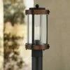 Deals 😍 John Timberland Rustic Industrial Outdoor Post Light Fixture Black Dark Wood Finish 13 3/4" Clear Glass Shade Exterior House Porch 🥰