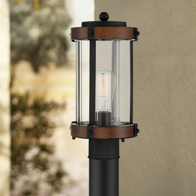 Deals 😍 John Timberland Rustic Industrial Outdoor Post Light Fixture Black Dark Wood Finish 13 3/4" Clear Glass Shade Exterior House Porch 🥰 3 Deals 😍 John Timberland Rustic Industrial Outdoor Post Light Fixture Black Dark Wood Finish 13 3/4" Clear Glass Shade Exterior House Porch 🥰