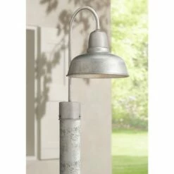 Best reviews of 🌟 John Timberland Industrial Outdoor Post Light Fixture Urban Barn Galvanized Steel Vintage 15 3/4" for Exterior Garden Yard Patio 🔥