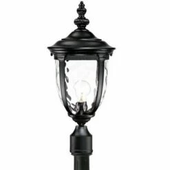 Best reviews of 🛒 John Timberland Traditional Outdoor Post Light with Flat Base Pole Texturized Black 99 3/4" Clear 🔨 Hammered Glass for Garden Yard 💯